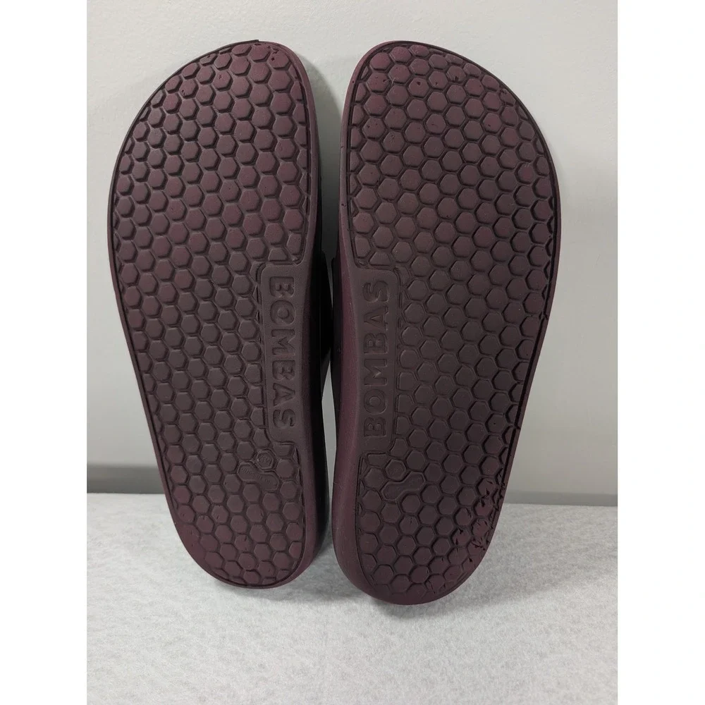 Bombas Friday Slides Mens 12 Plum Burgundy Two Strap Foam Sandals Comfort Shoes